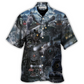 Hawaiian Shirt / Adults / S Train Emerging From A Cloud Of Steam In The Middle Night - Hawaiian Shirt - Reefox