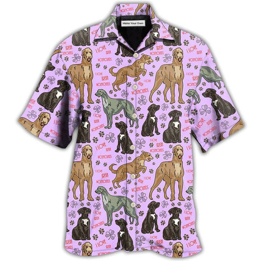 Hawaiian Shirt / Adults / S Irish Wolfhound Dog So Cute Pink Style - Hawaiian Shirt - Reefox