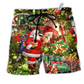 Beach Short / Adults / S Xmas Santa Is Coming To You So Happy - Beach Short Reefox - Owls Matrix LTD