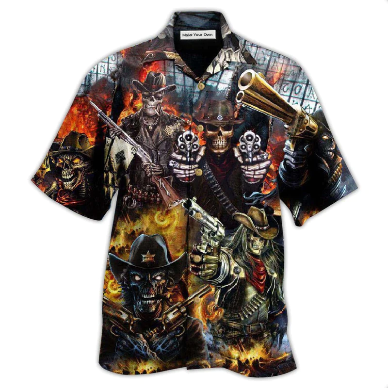 Hawaiian Shirt / Adults / S Skull No Guts No Glory Dark - Hawaiian Shirt - Reefox
