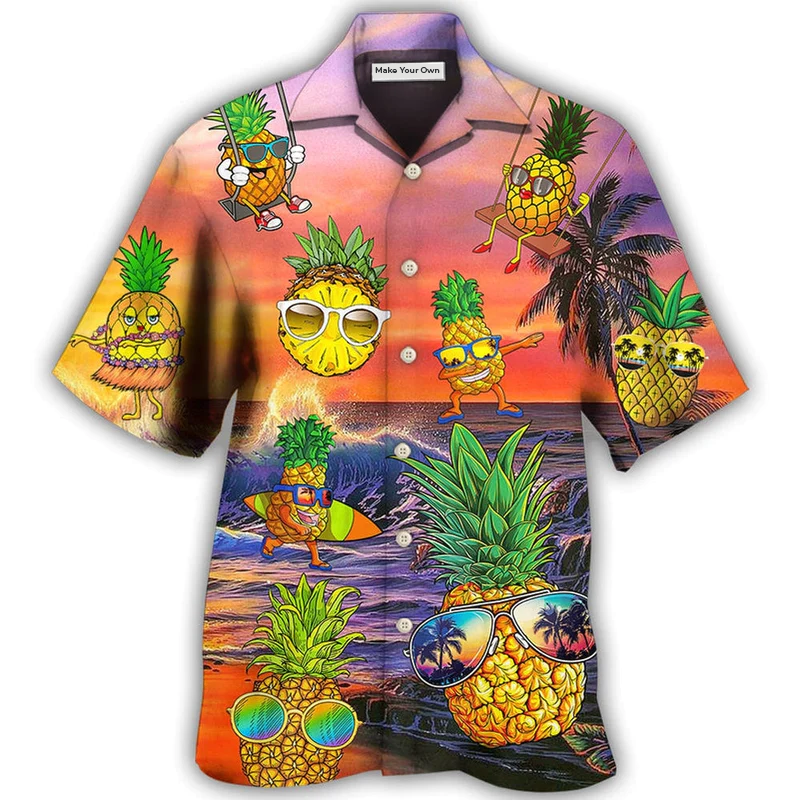 Hawaiian Shirt / Adults / S Fruit Pineapple Funny Summer - Hawaiian Shirt - Reefox