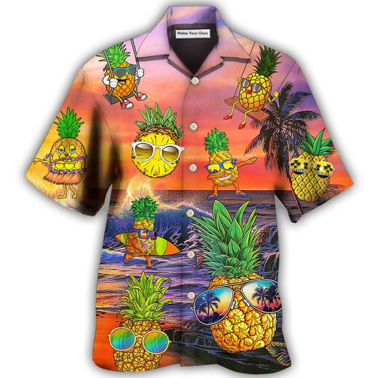 Hawaiian Shirt / Adults / S Fruit Pineapple Funny Summer - Hawaiian Shirt - Reefox