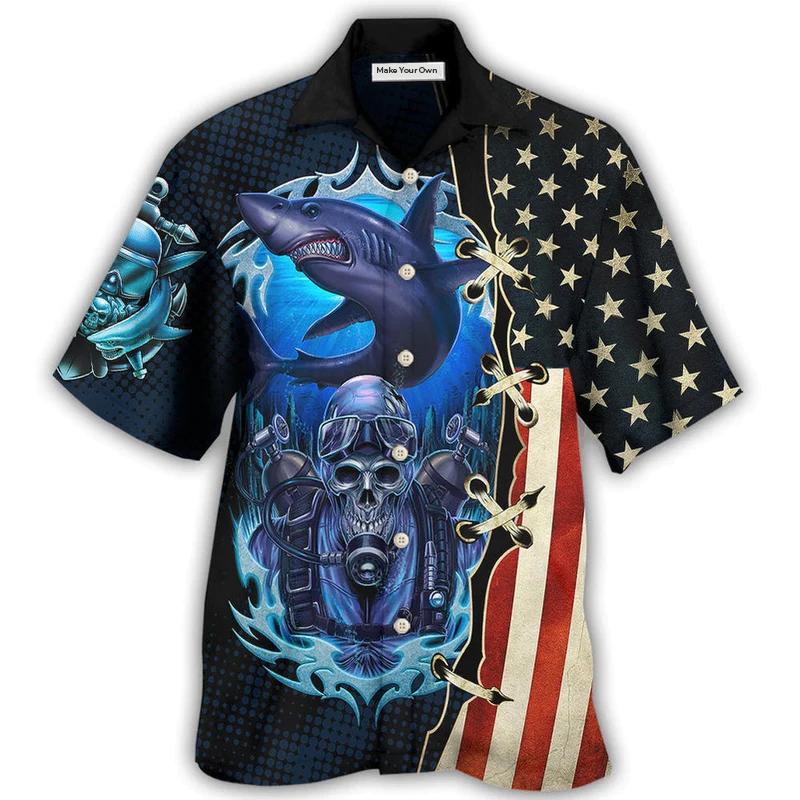 Hawaiian Shirt / Adults / S Diving Independence Day - Hawaiian Shirt - Reefox