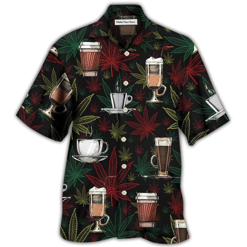 Hawaiian Shirt / Adults / S Coffee I Like Coffee And Weed - Hawaiian Shirt - Reefox