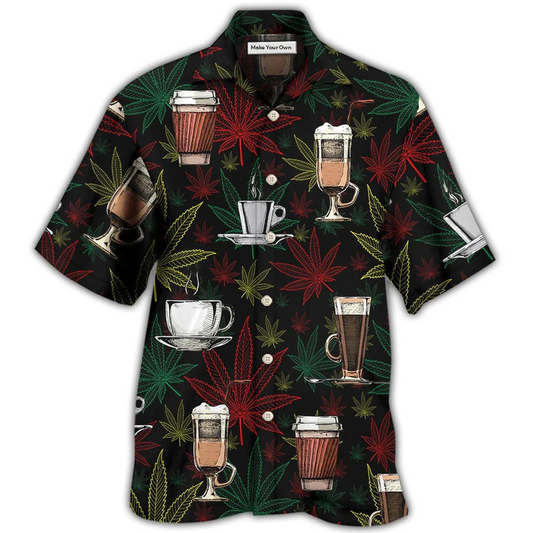 Hawaiian Shirt / Adults / S Coffee I Like Coffee And Weed - Hawaiian Shirt - Reefox
