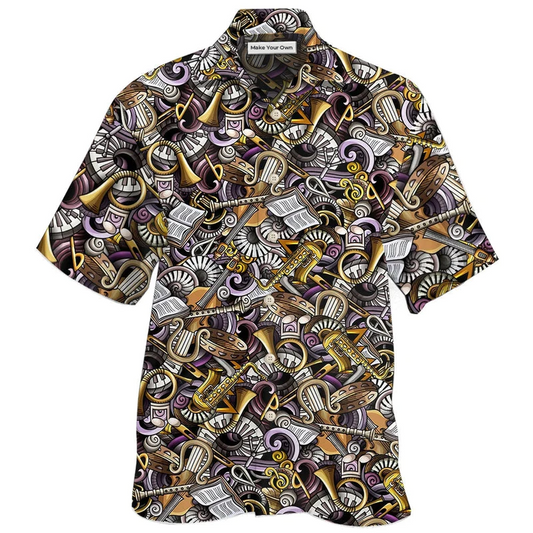 Hawaiian Shirt / Adults / S Music Classical Make Me Happy - Hawaiian Shirt - Reefox