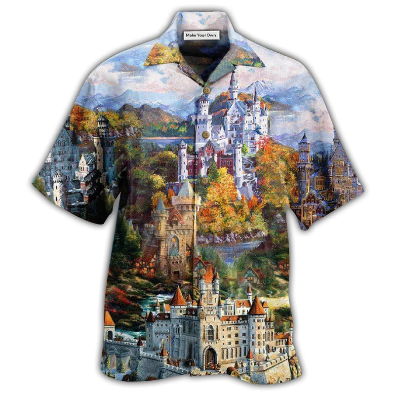 Hawaiian Shirt / Adults / S Castle Old Memmories Castles - Hawaiian Shirt - Reefox