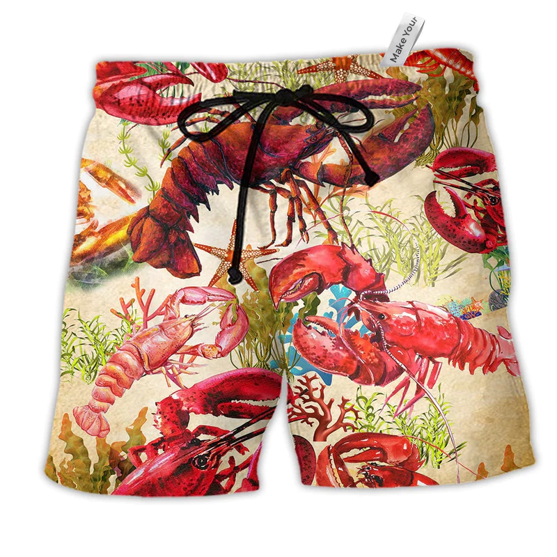 Beach Short / Adults / S Shrimp Animals Shrimp Red - Beach Short Reefox - Owls Matrix LTD