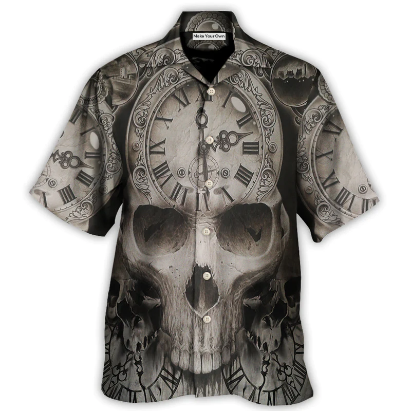 Skull This Time Is Ending - Hawaiian Shirt - Reefox