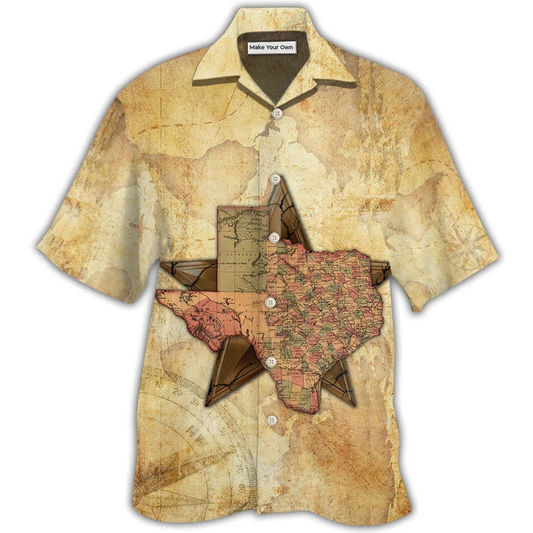 Hawaiian Shirt / Adults / S Texas Peace Life Style In Map - Hawaiian Shirt - Reefox