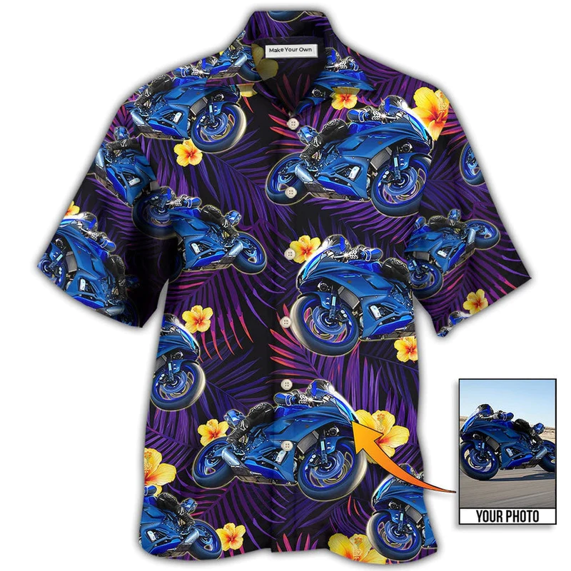 Hawaiian Shirt / Adults / S Trooper Motorcycle Tropical Custom Photo - Hawaiian Shirt - Reefox