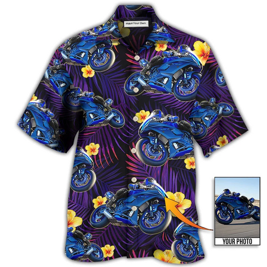 Hawaiian Shirt / Adults / S Trooper Motorcycle Tropical Custom Photo - Hawaiian Shirt - Reefox