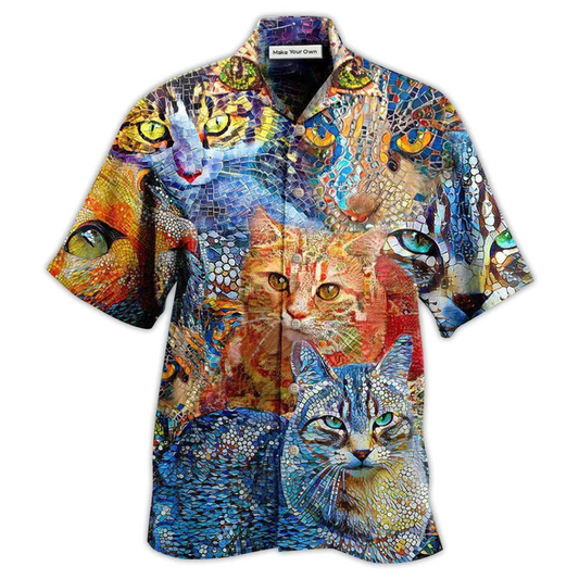 Hawaiian Shirt / Adults / S Cat Mosaic Amazing - Hawaiian Shirt - Reefox