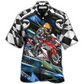Hawaiian Shirt / Adults / S Motorbike Dog I Like Dogs And Motogp - Hawaiian Shirt - Reefox