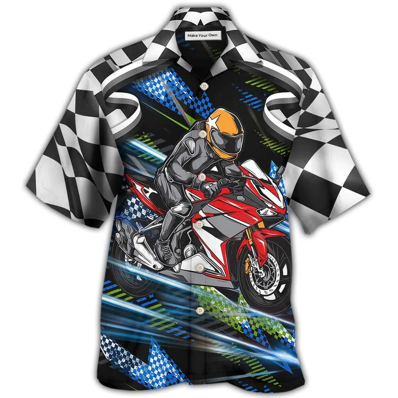 Hawaiian Shirt / Adults / S Motorbike Dog I Like Dogs And Motogp - Hawaiian Shirt - Reefox