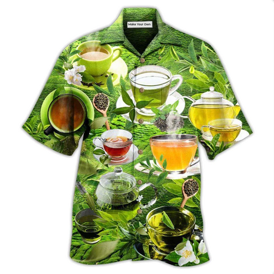 Hawaiian Shirt / Adults / S Tea Enjoy Beautiful Green Tea Hill - Hawaiian Shirt - Reefox