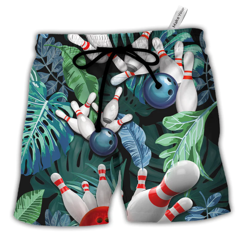 Bowling Tropical Leaf I'm So Happy - Beach Short Reefox - Owls Matrix LTD