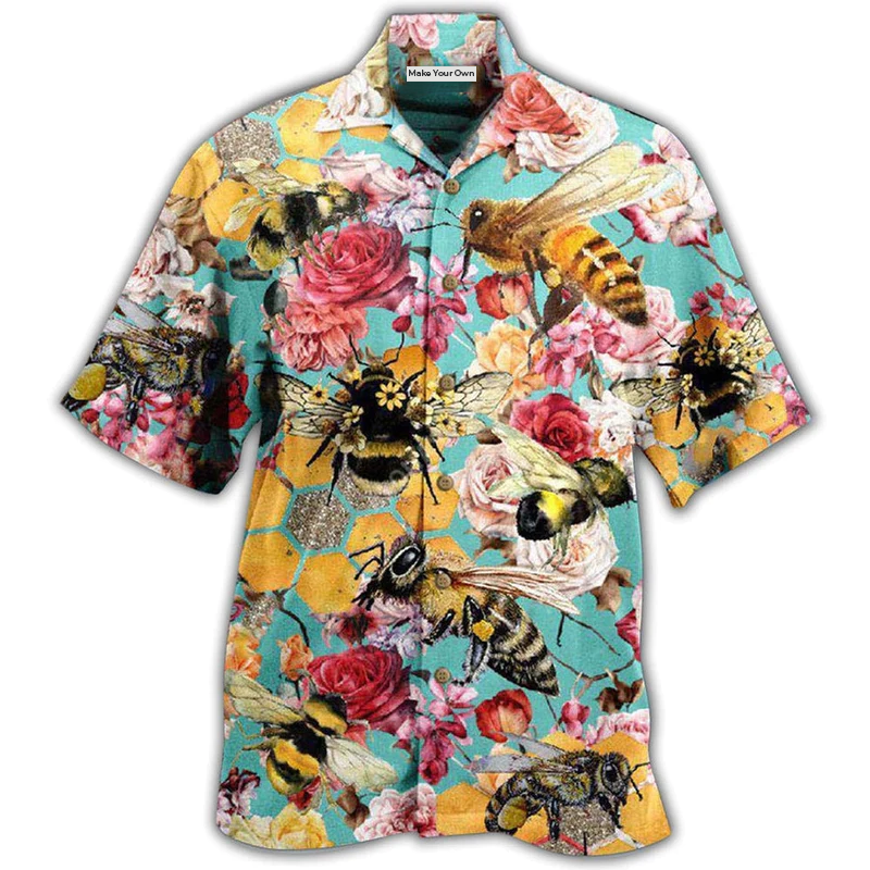 Hawaiian Shirt / Adults / S Bee Let Make Gorgeous Roses So Beautiful - Hawaiian Shirt - Reefox