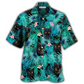 Hawaiian Shirt / Adults / S Black Cat Lover Tropical Leaf - Hawaiian Shirt - Reefox