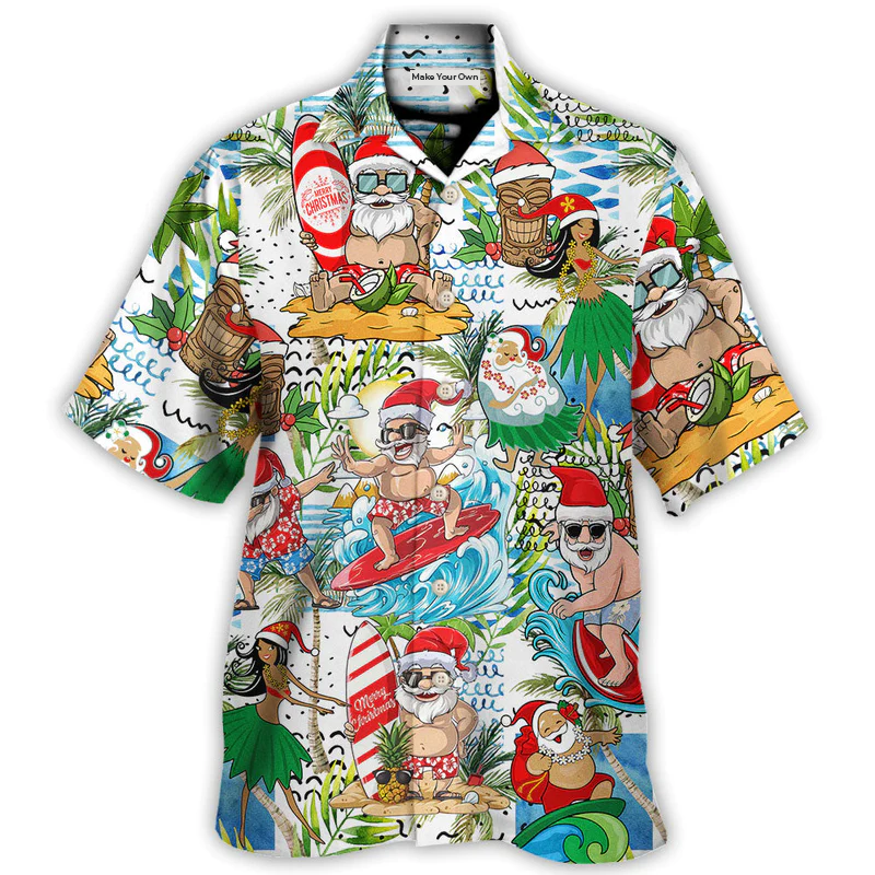 Hawaiian Shirt / Adults / S Christmas Santa Aloha Beach Vibe - Hawaiian Shirt - Reefox