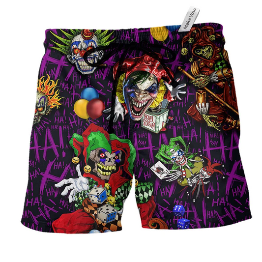 Beach Short / Adults / S Clown Smile Amazing Style - Beach Short Reefox - Owls Matrix LTD
