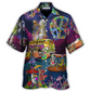 Hippie Funny Skull Dacing Moon Night Amazing Style - Hawaiian Shirt - Reefox