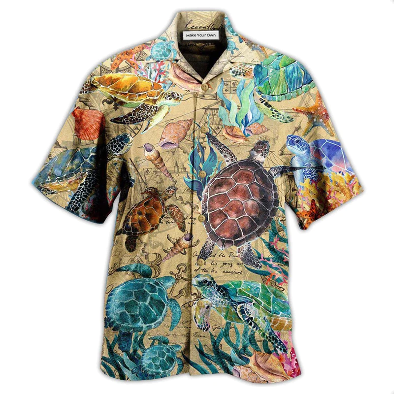 Hawaiian Shirt / Adults / S Turtle Under The Ocean - Hawaiian Shirt - Reefox