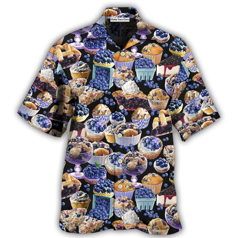 Hawaiian Shirt / Adults / S Baking Blueberry Cupcake Baking Lover - Hawaiian Shirt - Reefox