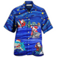 Hawaiian Shirt / Adults / S Shark Funny With Santa Amazing Xmas Night Star - Hawaiian Shirt - Reefox