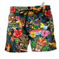 Beach Short / Adults / S Tiki Hawaii Style Lover - Beach Short Reefox - Owls Matrix LTD