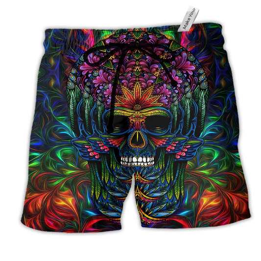 Beach Short / Adults / S Skull Awesome So Amazing - Beach Short Reefox - Owls Matrix LTD