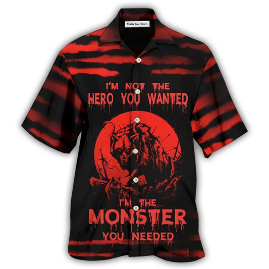 Hawaiian Shirt / Adults / S Wolf I'm Not The Hero You Wanted - Hawaiian Shirt - Reefox