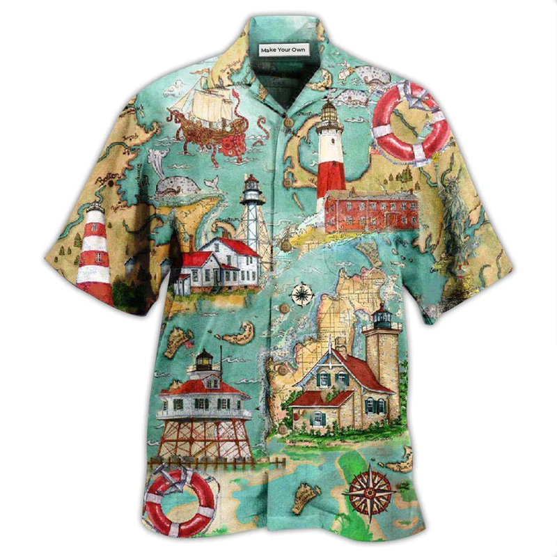 Hawaiian Shirt / Adults / S Lighthouse Guide Me Around The World - Hawaiian Shirt - Reefox
