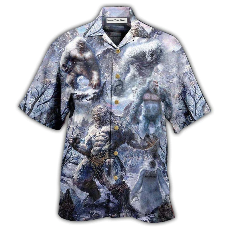 Hawaiian Shirt / Adults / S Gorilla Animals YetiI Believe - Hawaiian Shirt - Reefox