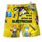 Beach Short / Adults / S Electrician Save A Wire Stip An Electrician Yellow Color - Beach Short Reefox - Owls Matrix LTD