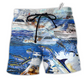 Beach Short / Adults / S Fishing Is My Game Papa Is My Name - Beach Short Reefox - Owls Matrix LTD
