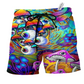 Beach Short / Adults / S Hippie Mushroom Eyes Style - Beach Short Reefox - Owls Matrix LTD