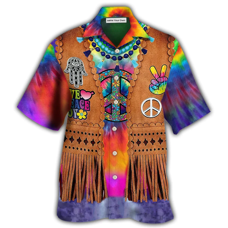 Hawaiian Shirt / Adults / S Hippie Peace Life Cowboy Style Cool - Hawaiian Shirt - Reefox