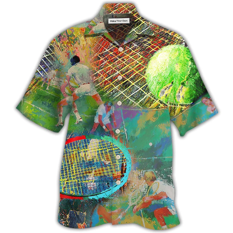 Hawaiian Shirt / Adults / S Tennis Colorful Art Style - Hawaiian Shirt - Reefox