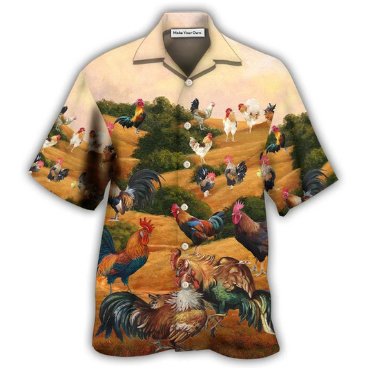 Hawaiian Shirt / Adults / S Chicken Farm Autumn Style - Hawaiian Shirt - Reefox