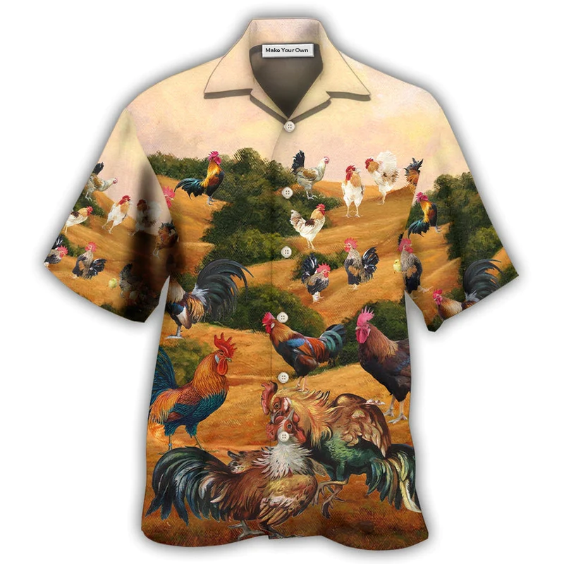 Hawaiian Shirt / Adults / S Chicken Farm Autumn Style - Hawaiian Shirt - Reefox