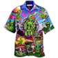 Hawaiian Shirt / Adults / S Hippie Alien Peace Life Color - Hawaiian Shirt - Reefox