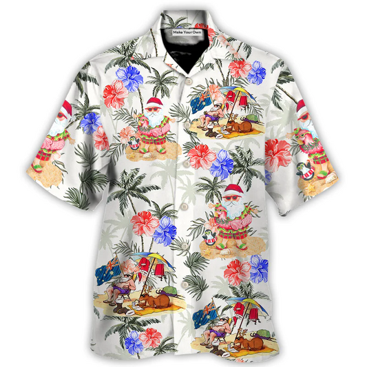 Christmas In July Santa Enjoy Time For Some Beach Therapy - Hawaiian Shirt