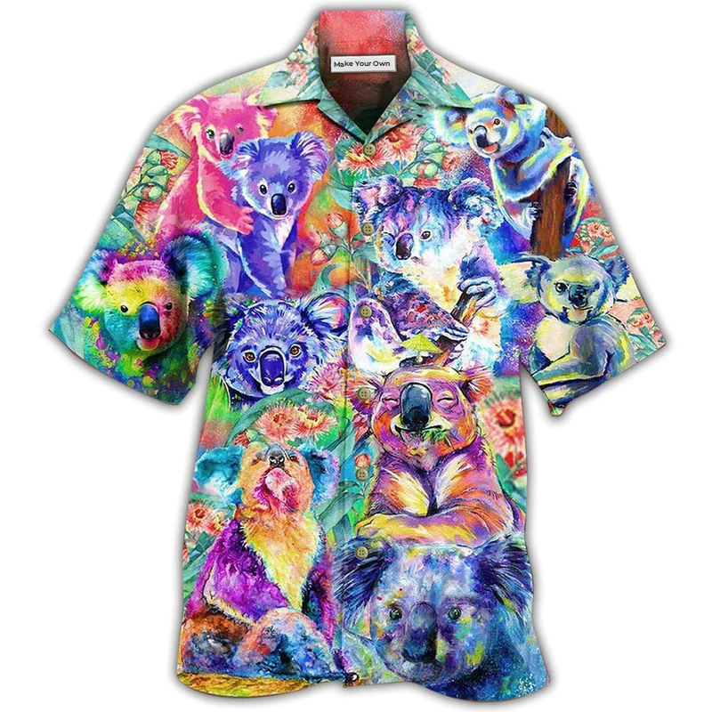 Hawaiian Shirt / Adults / S Koala Colorful Love Animals - Hawaiian Shirt - Reefox