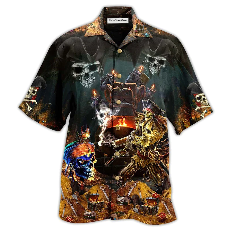 Hawaiian Shirt / Adults / S Skull Just A Chasing Booty Life - Hawaiian Shirt - Reefox