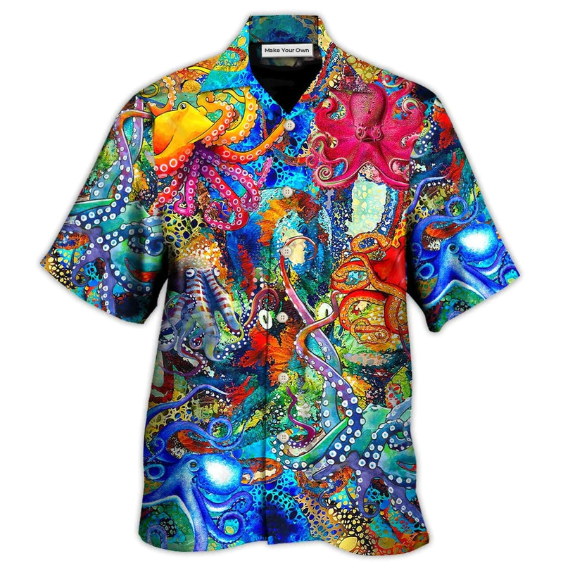 Hawaiian Shirt / Adults / S Octopus Lover Colorful Art Style - Hawaiian Shirt - Reefox