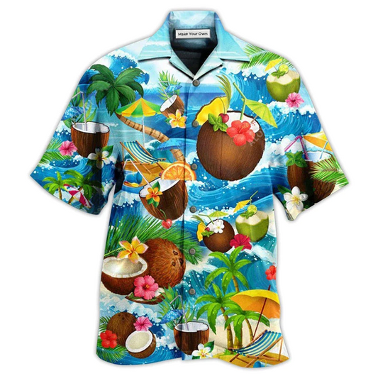 Hawaiian Shirt / Adults / S Coconut Summer Time Love Beach - Hawaiian Shirt - Reefox