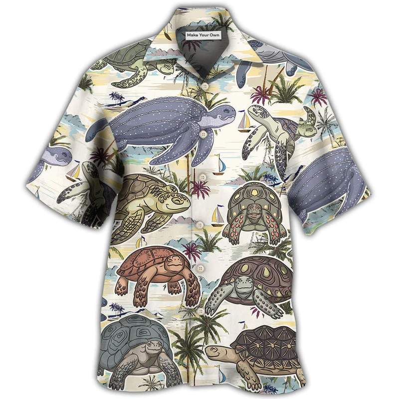 Hawaiian Shirt / Adults / S Turtle And Tropical Beach - Hawaiian Shirt - Reefox