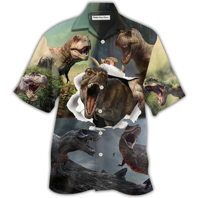 Hawaiian Shirt / Adults / S Dinosaur T-rex Cool - Hawaiian Shirt - Reefox