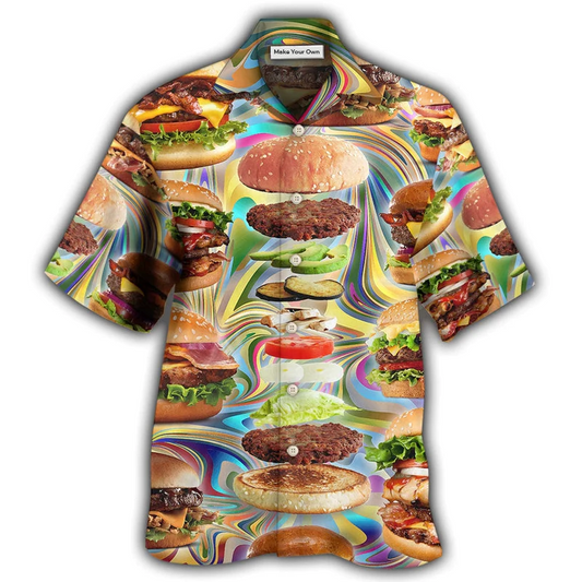 Hawaiian Shirt / Adults / S Food Lover My Love Is For Hamburger - Hawaiian Shirt - Reefox